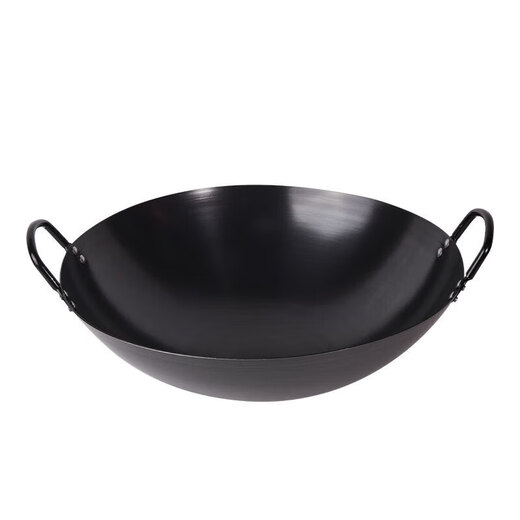 
Pangdonglai DL traditional old-style nitride binaural iron pot household stove cook iron non-stick pot old style authentic chef uncoated 42 double-ear baked blue iron pot has been opened 42cm