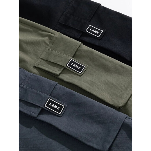 Homlean American work pants men's spring and summer windproof trend functional straight-leg casual long trousers 2350 black L