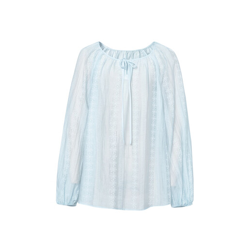 
Eifli (eifini) Eifli printed loose collar shirt for women 2025 summer new commuter versatile casual top for women Blue M 110-120Jin [Jin equals 0.5 kg]
