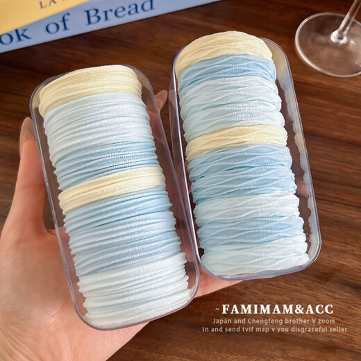 Manfuyu rubber band hair tie for women, high-end headband, cute girl, sea salt blue hair rope, high elasticity and durability, ponytail hair tie, sea salt series, 10 pieces - pattern