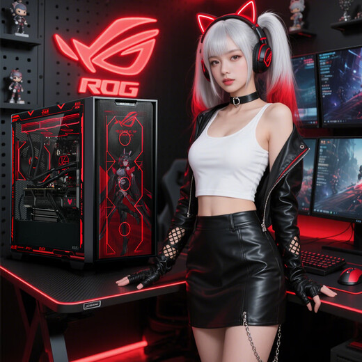 ASUS ROG Intel i7 high-end e-sports RTX5070Ti/5080 Delta CSGO fearless contract live game assembly computer host DIY assembly machine 265KF + ASUS 5060Ti 16G graphics card + 32G upgrade