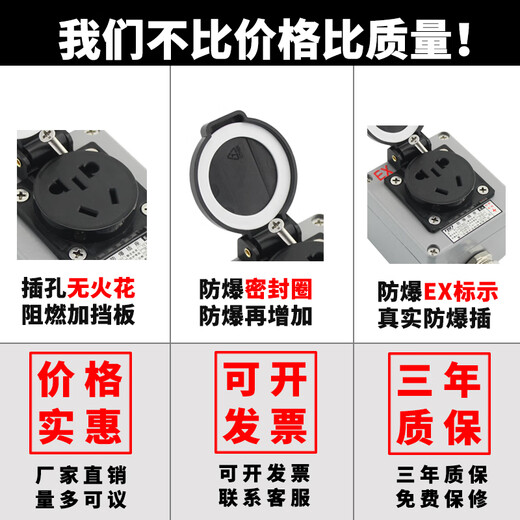 National standard waterproof and dustproof industrial switch surface-mounted outdoor plug strip 380V explosion-proof socket 220v three-hole five-hole 10A explosion-proof plug