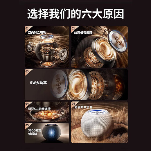 Stanisic德国柏林之声新款蓝牙音响高音质低音炮HIFI高保真迷你音箱全景立体音效可插TF卡U盘圣诞礼物 尊享版_海军蓝