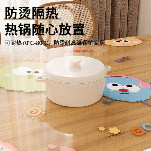 Cojín de calzado de dibujos animados de Yonghuan PVC Transparente Gabinete de vidrio de vidrio suave Cojón de encimera impermeable Camplio de escritorio Cojón de escritorio GJ-1390 Círculo Meow 50*200 cm de altura de alta calidad