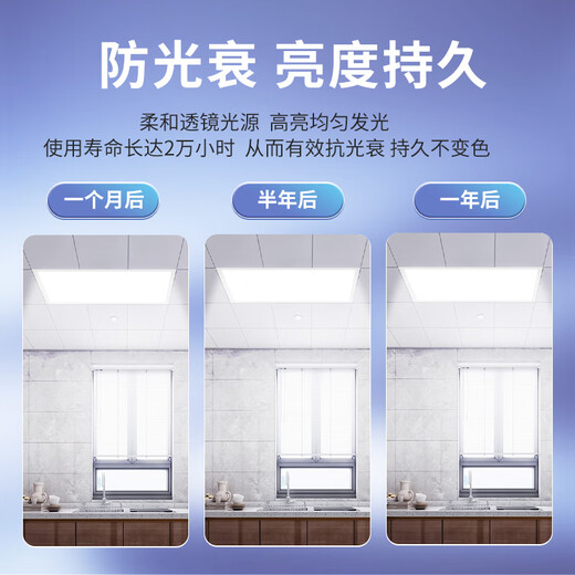 Beigong full spectrum kitchen light panel light 300*600 36W LED integrated ceiling gusset light bathroom flat light