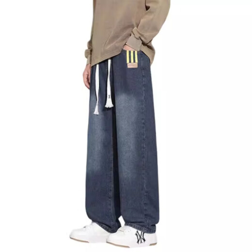 Straight Jeans Men's Spring y Autumn American Retro Pants Retro Casual Hen Men's Devense Adolescente Wave Worth Ley-Leg
