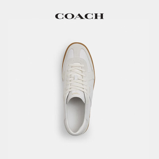 COACH new men's shoes ELLIS sneakers, lace-up flats, moral training shoes, lightweight, luxury, daily casual, versatile, bright white 42