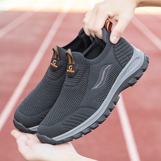 Zulijianai Dad Zulijian Old Man Shoes Men's Summer Mesh Breathable Dad's Shoes Anti-slip Soft Sole Casual Lightweight Sports Breathable 9202 Dark Gray (Men's Model) 40 (250mm)