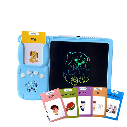 Kinderlehrerklärungsspielzeug LCD Graffiti Handschrift und Malscheibe zweisprachiger Kartenlernen Lernkompetenz Frühschulmaschine Rosa Malmaschine + alle englischen Wörter 510 Inhalt