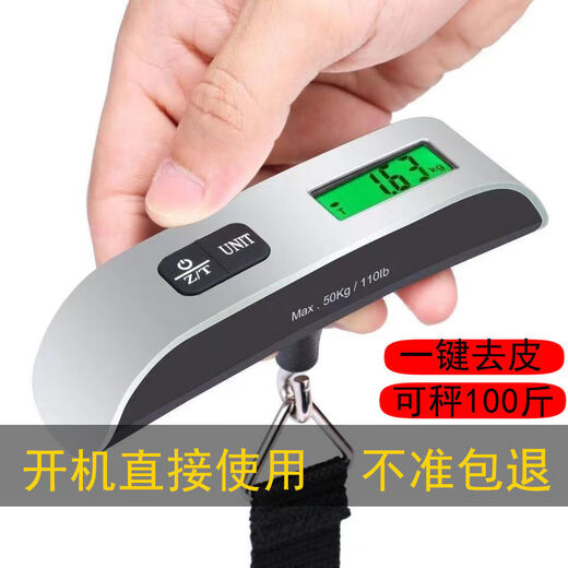Goheng Electronic Portable Scale Crane Scale Hook Scale Portable Luggage Scale Portable Electronic Scale Courier Special Hook Scale Express Scale Home Travel 100 Jin Jin is equal to 0.5 kg Weighable Stainless Steel Hook Rechargeable Model