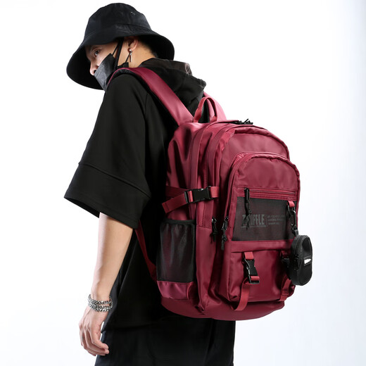 Trüffel großer Kapazität Trendy Rucksack für Männer Junior High School School Bag Female College Student Computer Rucksack Excursion Bag Cdrl-rot