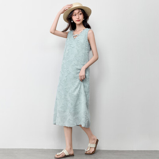 Champui La Bohemian V-Neck Hollow Lace Robe pour femmes en texture d'été Tempièce de tempérament