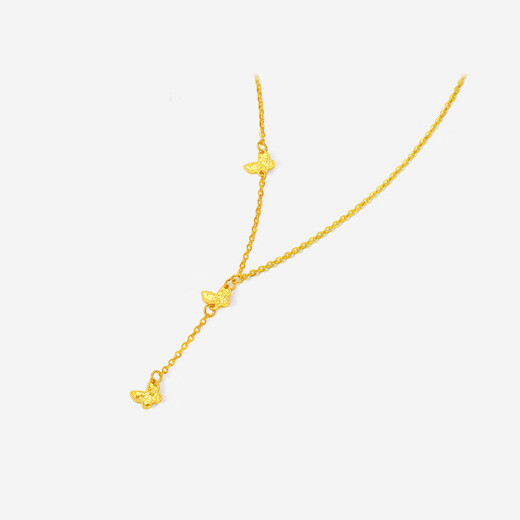 Saturday Blessing Flashing Butterfly Gold Necklace Women's Gold Pendant Birthday Gift Price A0615929 Approximately 3.07g 40+5cm