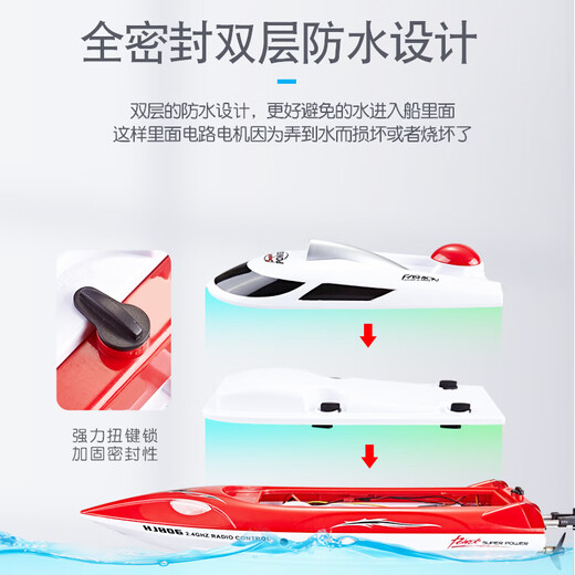 Oeny Search and Rescue Boat Fernbedienung Super großes Schiff laden Hochgeschwindigkeits -Yacht -Schnellboot Boy Boy Washington Electric Ship Modell 25 cm Transparent Blau - Spielen Sie 200 Minuten drei Batterien + zwei Ladegeräte