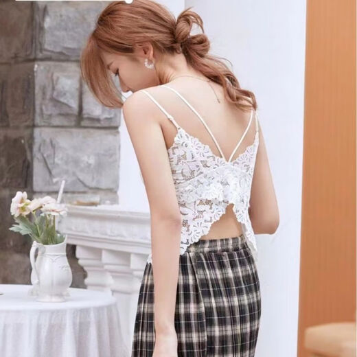 Lace Beautiful Back Tube Top Women's Sexy Wireless Breathable Bottoming Vest Wrapping Bra Wholesale Black M