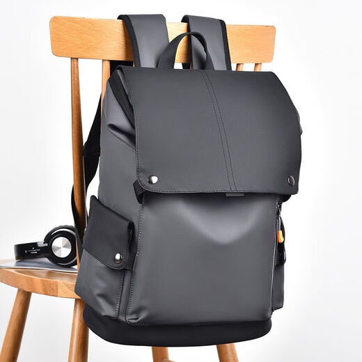 First conception of new waterproof backpack for men, student casual large capacity laptop bag, fashionable business backpack QH041 black gray