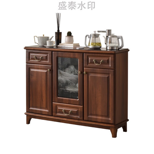 茶吧机柜子一体柜家用全自动智能带消毒2024新款实木美中式饮水机 6626SMT胡桃色 带消毒 冰温热