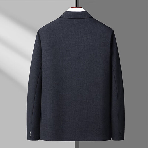 Spring and Autumn Dad Clothing Business Casual Button Grandpa Middle-aged and Old Men's Tunic Multi-Pocket Jacket Navy Blue 2XL Recommended 110-125Jin Jin equals 0.5kg