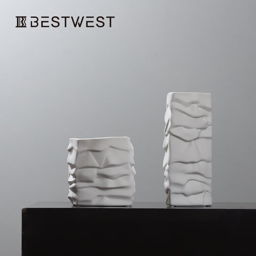 Boxi Home White Postmodern Yoan Ceramic Vase Ornamente Ins Home Model Room Dekoration Blumengeräte X11303A-W