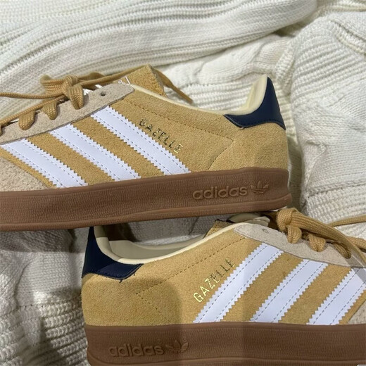 Adidas (adidas) Clover Casual Schuhe Herrenschuhe 2025 Sommer neue Sportschuhe Gazelle Wüsteschuhe Anti-Schlupf-Leichtgewichtsschuhe Ji3523 Hafer Farbe/Weiß/Hidden Blue 40