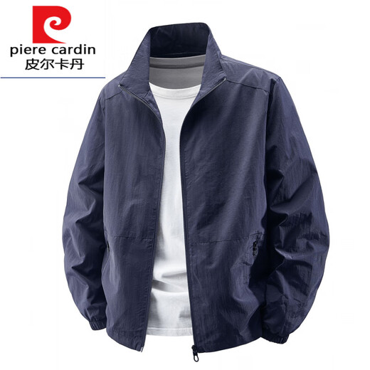 Pierre cardin 2025 new spring and autumn stand-up collar jacket for men thin jacket for men casual spring and autumn waterproof thin style knitted 9928 hooded-khaki M