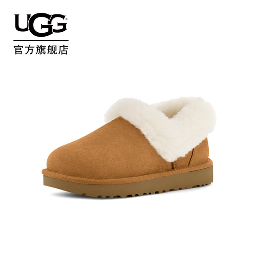 UGG秋季女士茸茸毛圈口平底休闲乐福鞋懒人毛毛鞋1119002CHE|栗色38