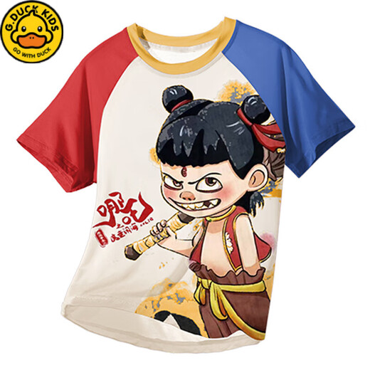 G.Duckkids Kinderpyjamas Little Boy Modal Dünner Sommerjunge mittelgroße Kinder mit mittlerer Größe dreiköpfiger Heimkleidung Nezha Spring- und Sommer 1m-ST-12350 170 10 Größen (110-120) cm
