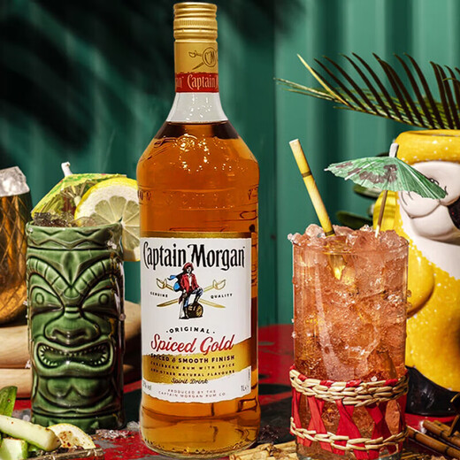 摩根船长（Captain Morgan） 洋酒 金朗姆酒 基酒调酒 1000mL*2瓶