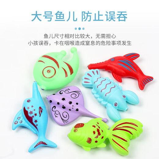 Toyadores de pesca EZR Caqueta de pesca para niños con pesca magnética Juguetes de piscina inflable Pesca magnética Set de 16 piezas + Piscina cuadrada pequeña