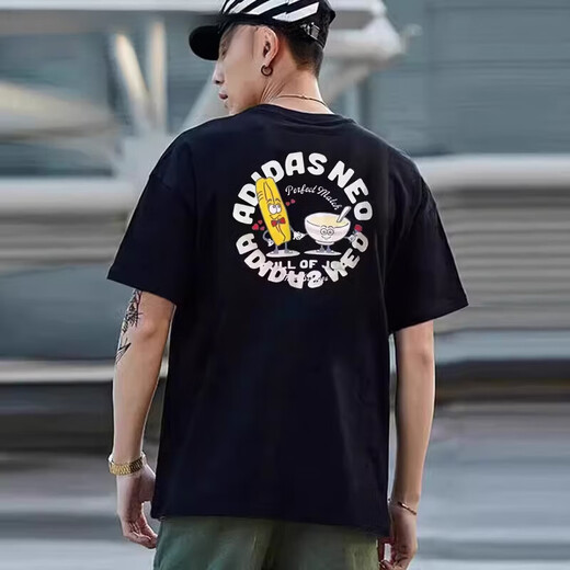 阿迪达斯 （adidas）男女款纯色百搭后背印花运动休闲短袖T恤HS8851官方旗舰正品 GK1483自信超人 2XL
