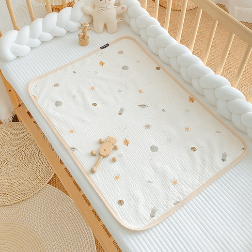 
Urine separator pads for babies can be washed in summer baby urine separator pads for babies can be washed in large size breathable cotton can be washed in water aunt wrinkled cotton gauze urine separator pad-Beige little rainbow 100*140cm