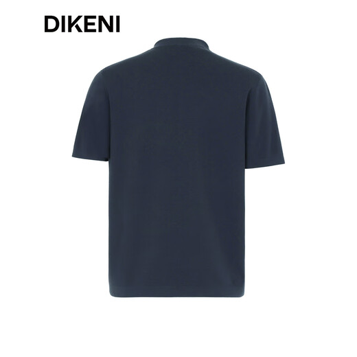 DIKENI 2025 autumn new men's new Chinese Henry collar sweater short-sleeved cardigan 7F535G541 dark gray M (48)