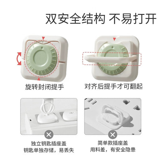 
Socket anti-child electric shock protective cover baby plug safety plug baby power switch plug hole cover shell protective socket cover shell protective socket cover 24 pieces - Mosen Green