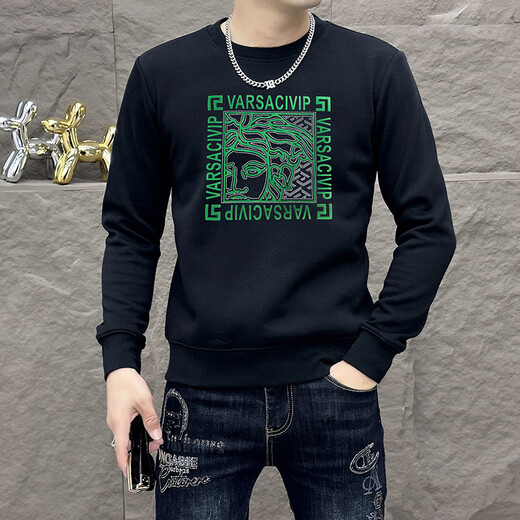
Valentino Orlandi (Valentino Orlandi) Clothes Comfortable New Round Neck Slim Men's Sweatshirt 2024 Fall New Versatile Printed Versatile Top T6176 Red M