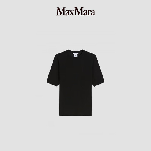 Maxmara 2025 Frühherbst neuer Frauenwolle Kurzärärmelte Sweater 1366165106 Schwarz S