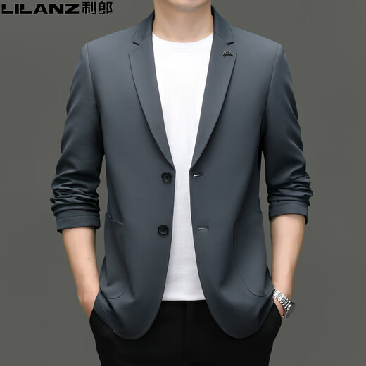Suite pour hommes Lilang Spring et automne nouveau style de veste décontractée décontractée de l'âge moyen et des jeunes hommes Khaki [ZL12397] M 170 [125jin [Jin est égal à 0,5 kg] en dessous]]