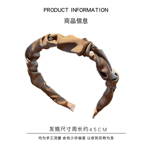 Kamalun (KAMALUN) light luxury women's hairband 2025 new face wash hairpin pearl hairband headband high-end hair accessories outing headwear black rhinestone pearl style