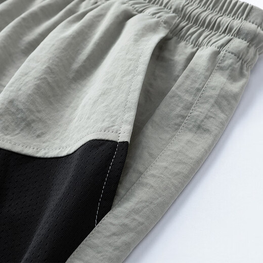 
Cat man suit men summer short-sleeved T-shirt stand collar sports casual shorts quick-dry two-piece set men's light gray suit XL