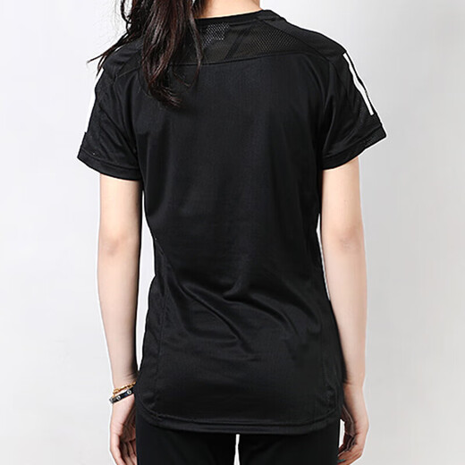 阿迪达斯 （adidas）官方舰店短袖 夏季新款跑步训练运动服梭织快干半袖上衣圆领T恤 9274-黑色梭织快干-现货速发 L 推荐120-130斤