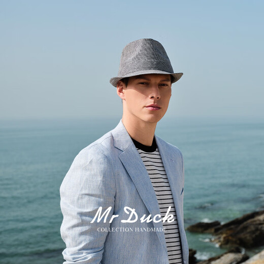 Mr Duck High-End Atmable Leinen Jazz Hut Herbst Herbst Hersteller mittleren Alters und älteren Hochzeits-Casual-Top-Hut-Sonnenschutz-Gentleman-Huts MS226269-Chandori Medium Grey (Staubbeutel) M (geeignet für 56-58 cm Kopfumfang)