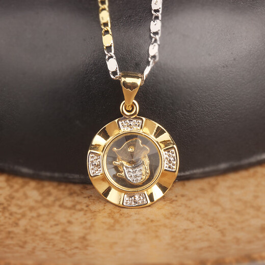 RSRDDY old phoenix fortune-telling pendant necklace gold white color gold twelve zodiac signs transfer women's model 18k gold sheep (pendant + monochrome necklace) same style as Lao Fengxiang