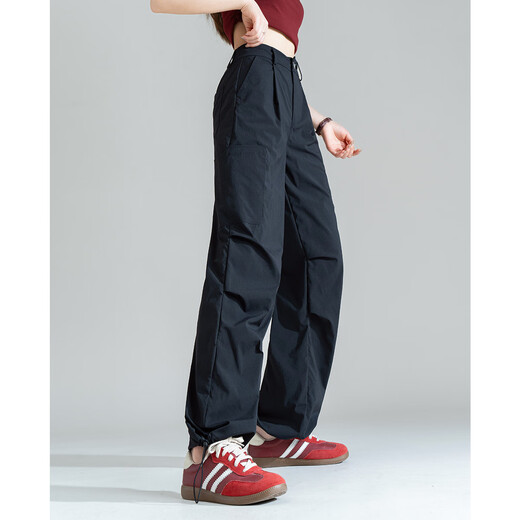 
TonLion 2025 summer women's work pants thin loose pleated straight casual pants