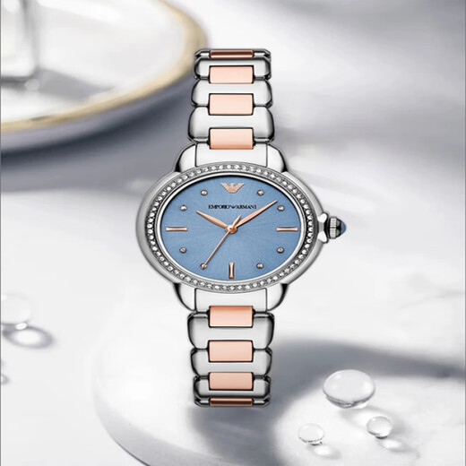 EMPORIO ARMANI Gypsophila-Uhr für Damen, weiß, Mondlicht, Diamant, einfaches Stahlarmband, Quarzuhr, AR11484, Little Green-Uhr, AR11149, 32 mm