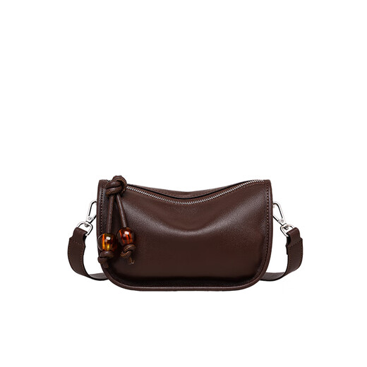 Viney Cowhide Bag Damenbeutel Neue Crossbody-Back-Back-Umhängetasche Geburtstag Chinesischer Valentinstag Geschenk für Freundin und Frau [Kaffeefarbe] Praktische Unterarmtasche Nische leichte Luxus-High-End-Pendelpendel-vielseitige Kissenbeutel