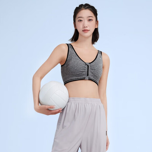骆驼运动内衣女聚拢无钢圈瑜伽健身背心外穿防震文胸 Y8S1Q9902，深麻灰，女 2XL