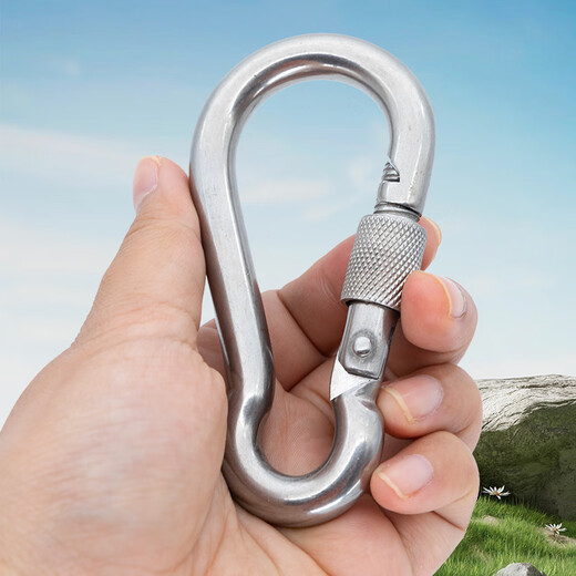 Kanle safety hook alloy steel carabiner quick-hang spring buckle buckle safety insurance dog chain buckle key ring lock top speed 10cm spring buckle 3 pieces