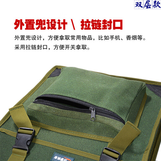 Vinoa backpack tool bag canvas thickened and strong battery pack tile repairman large repair kit electrician bag woodworking backpack double layer large size length 40 width 21 height 45 cm