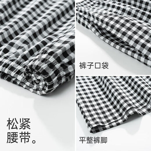 FENTENGCARE pajama pants for women in summer cotton plaid shorts thin loose women simple casual home pants for outside YK