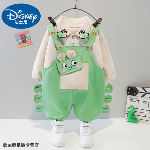Disney baby girl spring suit girl spring autumn style fashionable 2 children's clothes spring 3 baby overalls children's clothing one year old brown rabbit animal strap long sleeve suit AC 100 recommended 90-100cm 1 and a half years old-2 years old
