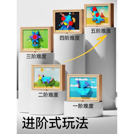 浮造立体拼图3到6岁益智玩具七巧板磁力几何积木儿童男女孩六一节礼物 磁性七巧板【78片】